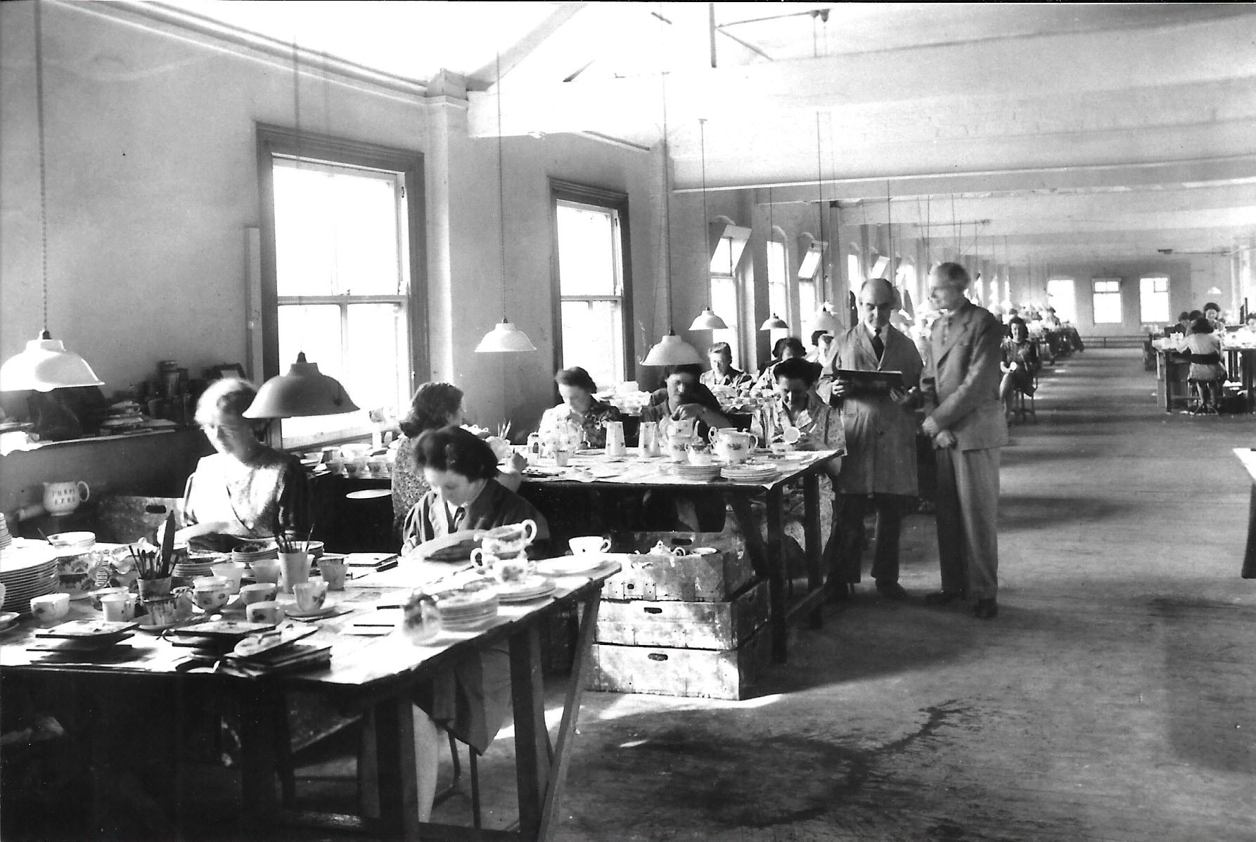 Decorating Shop floor at Shelley factory, early 1950s